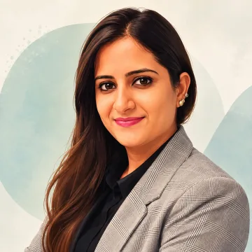 Pooja Ahuja — Retrato em estilo cartoon